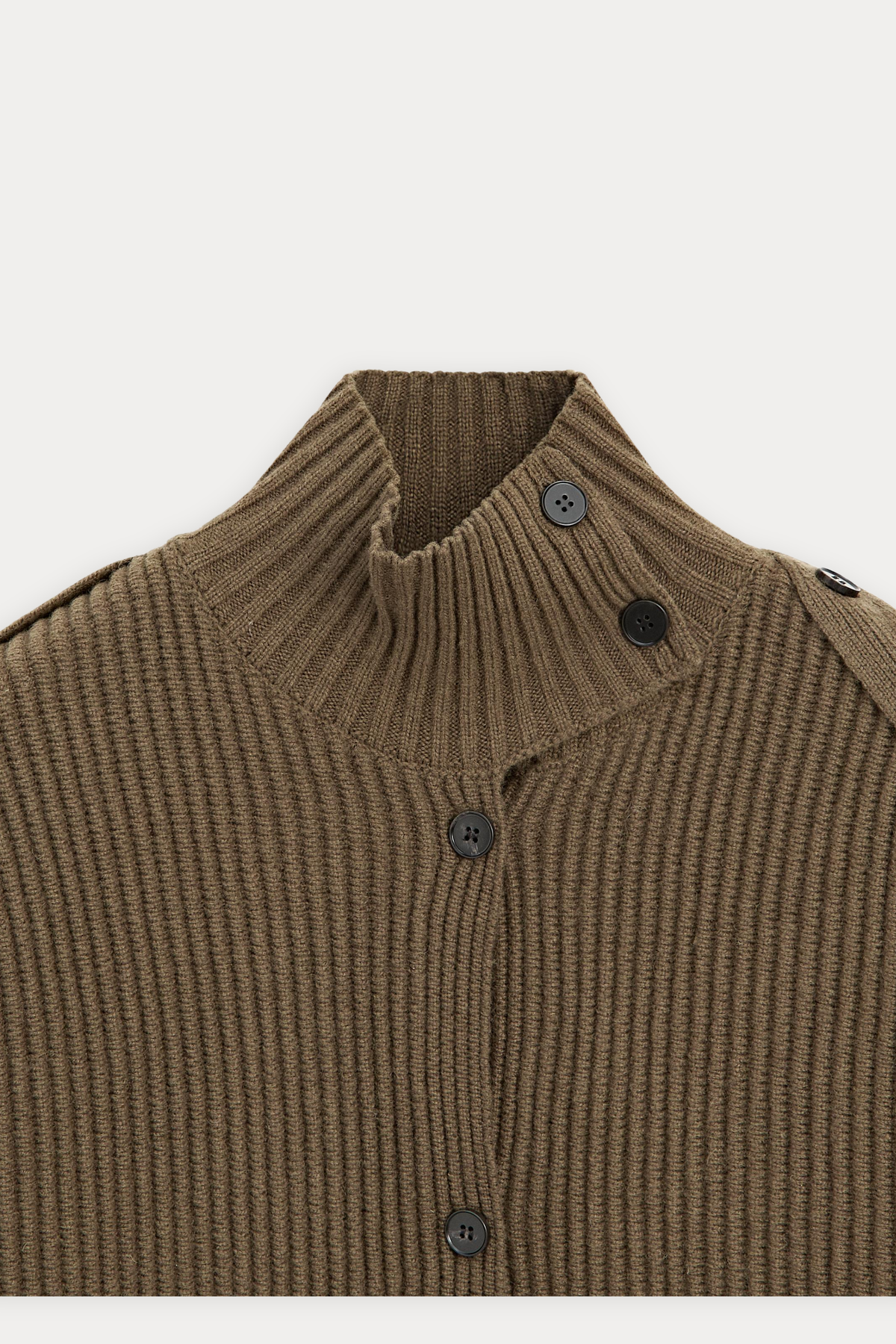100% Wool Funnel-Neck Cardigan