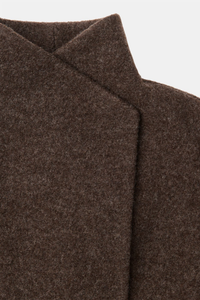 100% Wool Funnel-Neck Coat