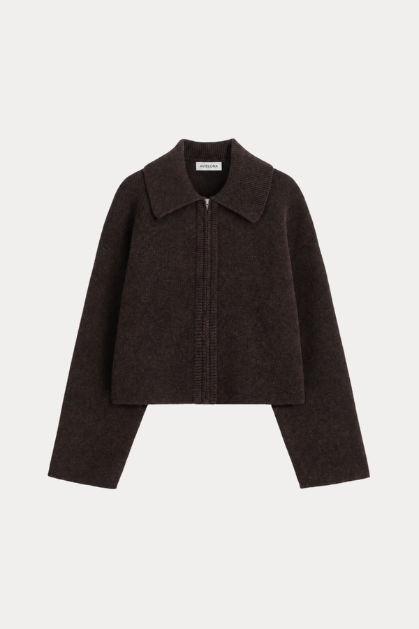 97% Wool Cropped Knit Jacket