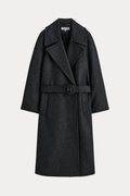 Wool-Blend Tailored Belted Coat