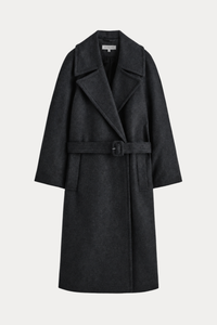 Wool-Blend Tailored Belted Coat