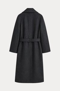 Wool-Blend Tailored Belted Coat