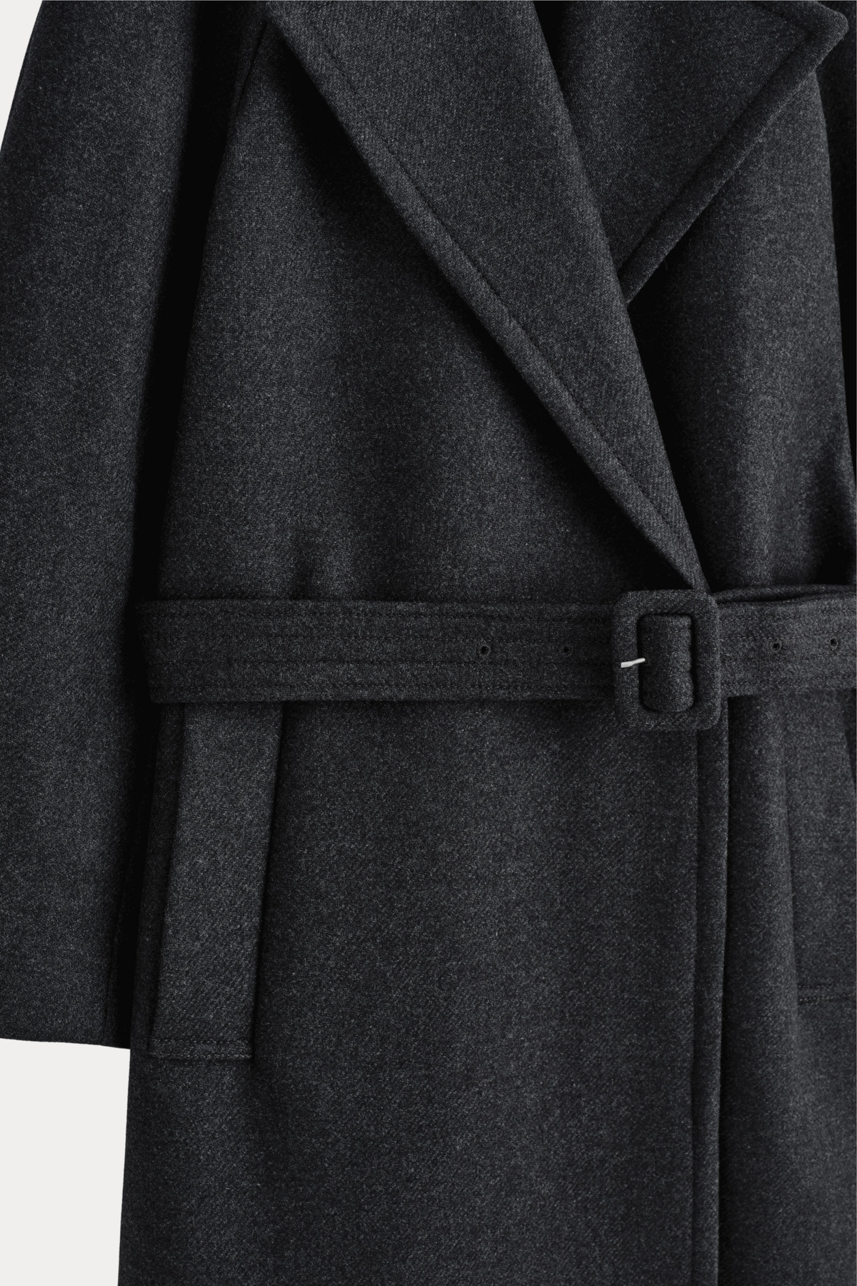 Wool-Blend Tailored Belted Coat