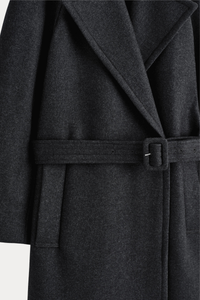 Wool-Blend Tailored Belted Coat