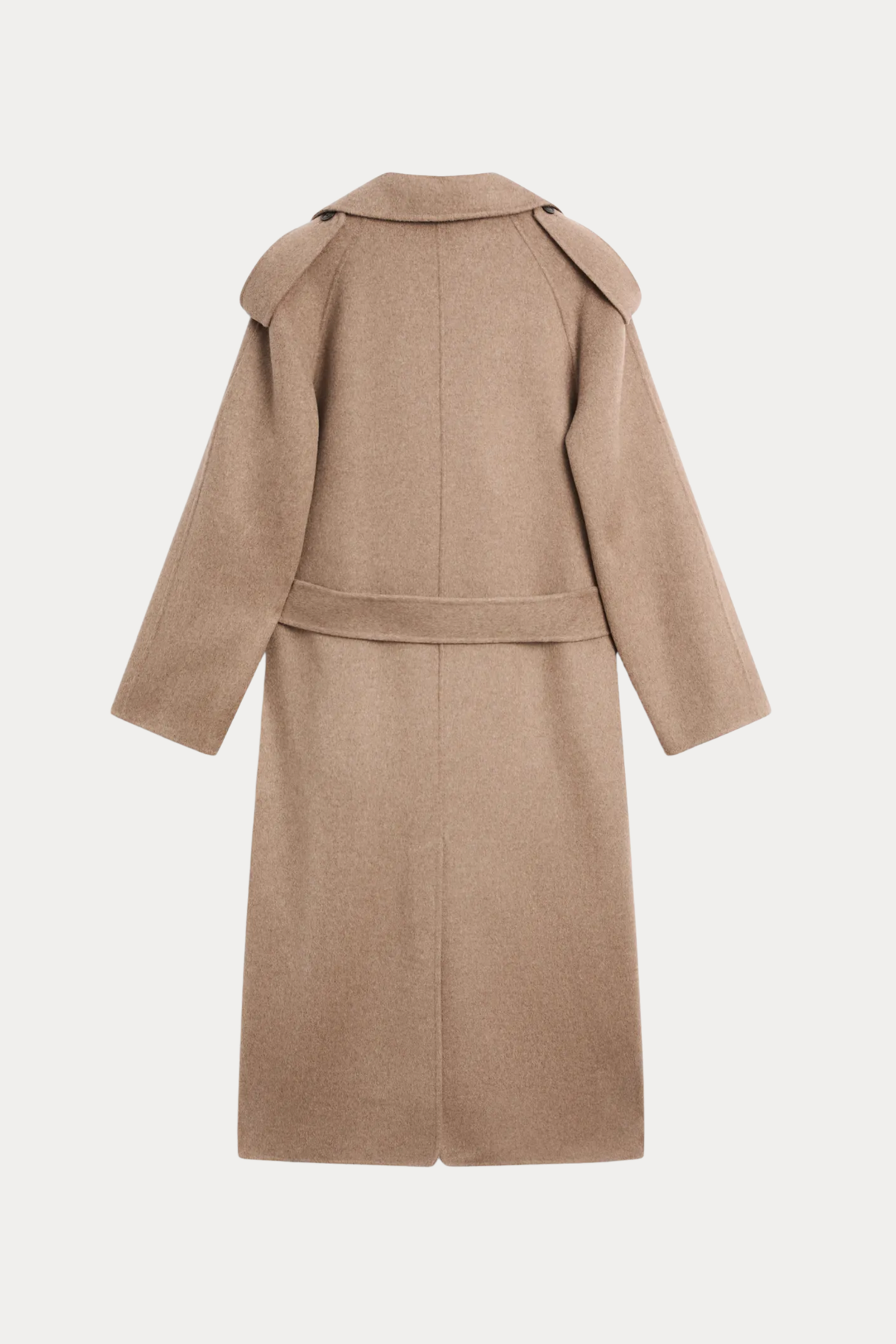 Wool-Blend Long Trench Coat