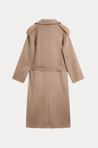 Wool-Blend Long Trench Coat