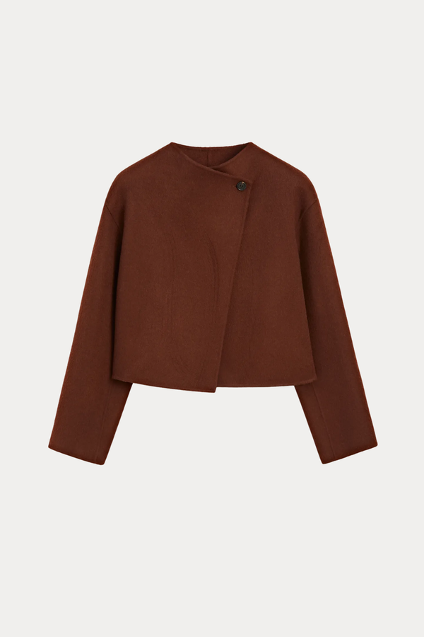 Wool-Alpaca Blend Cape Jacket