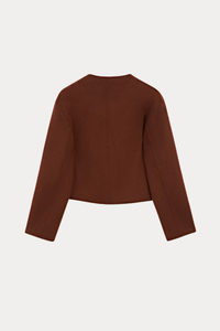 Wool-Alpaca Blend Cape Jacket