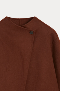Wool-Alpaca Blend Cape Jacket