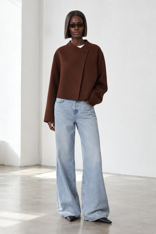 Wool-Alpaca Blend Cape Jacket