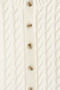 100% Merino Wool Cable-Knit Cardigan
