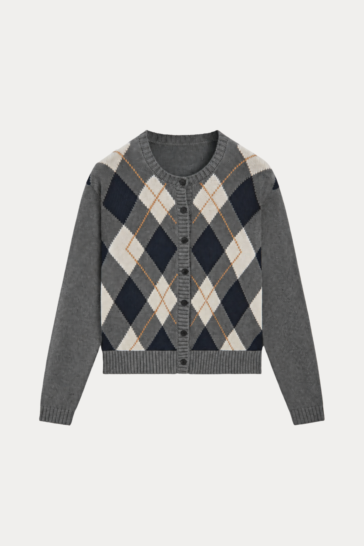100% Cotton Diamond-Knit Cardigan