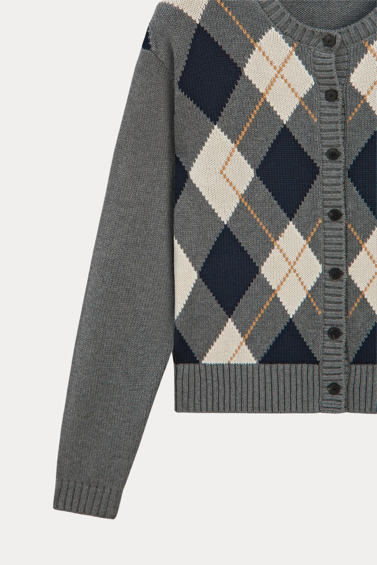 100% Cotton Diamond-Knit Cardigan
