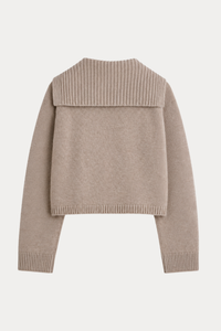 100% Wool Sailor-Collar Cardigan