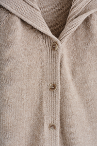 100% Wool Sailor-Collar Cardigan