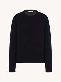 100% Wool Crewneck Sweater in Black