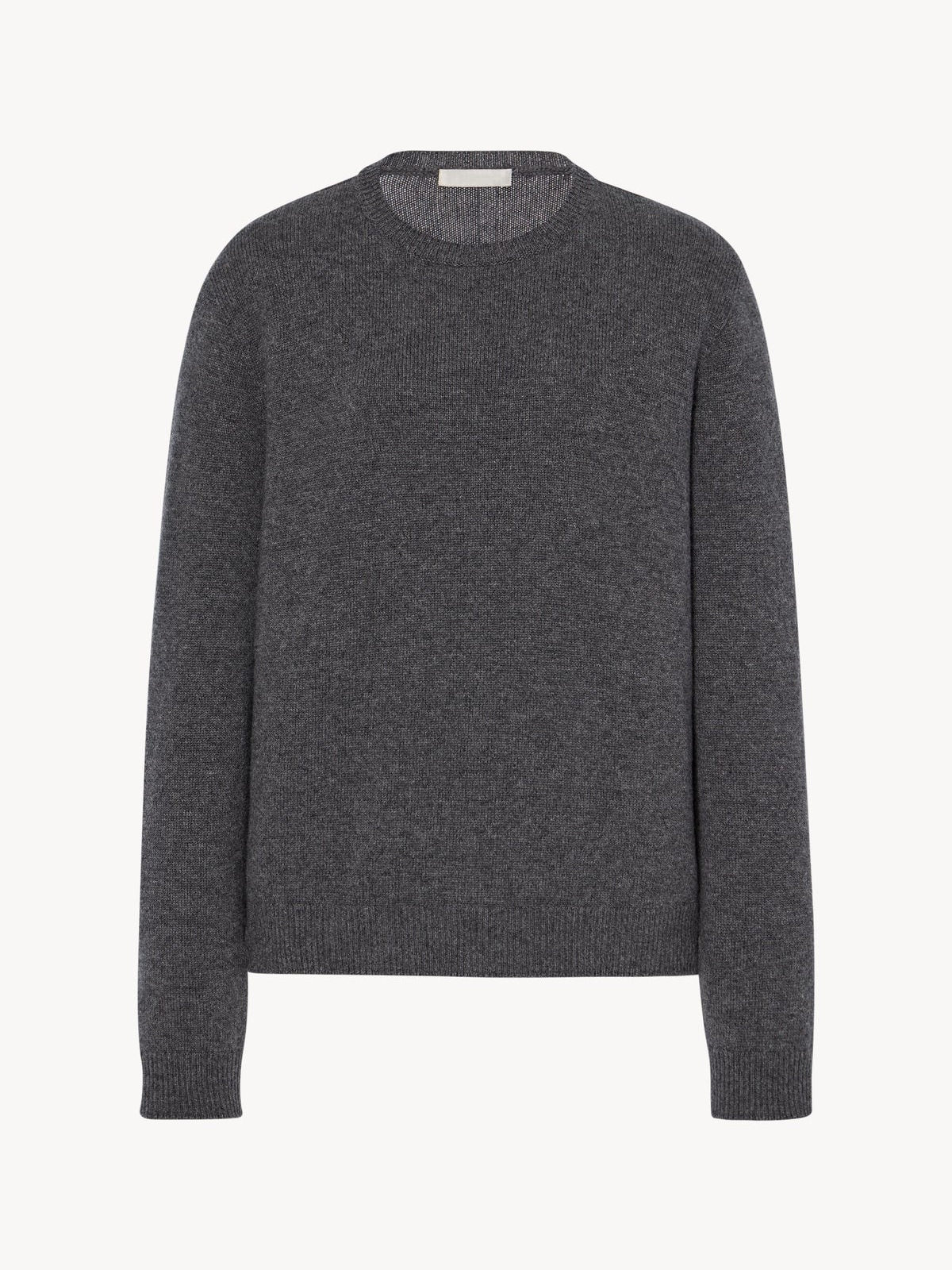 100% Wool Crewneck Sweater in Charcoal Grey