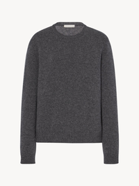 100% Wool Crewneck Sweater in Charcoal Grey
