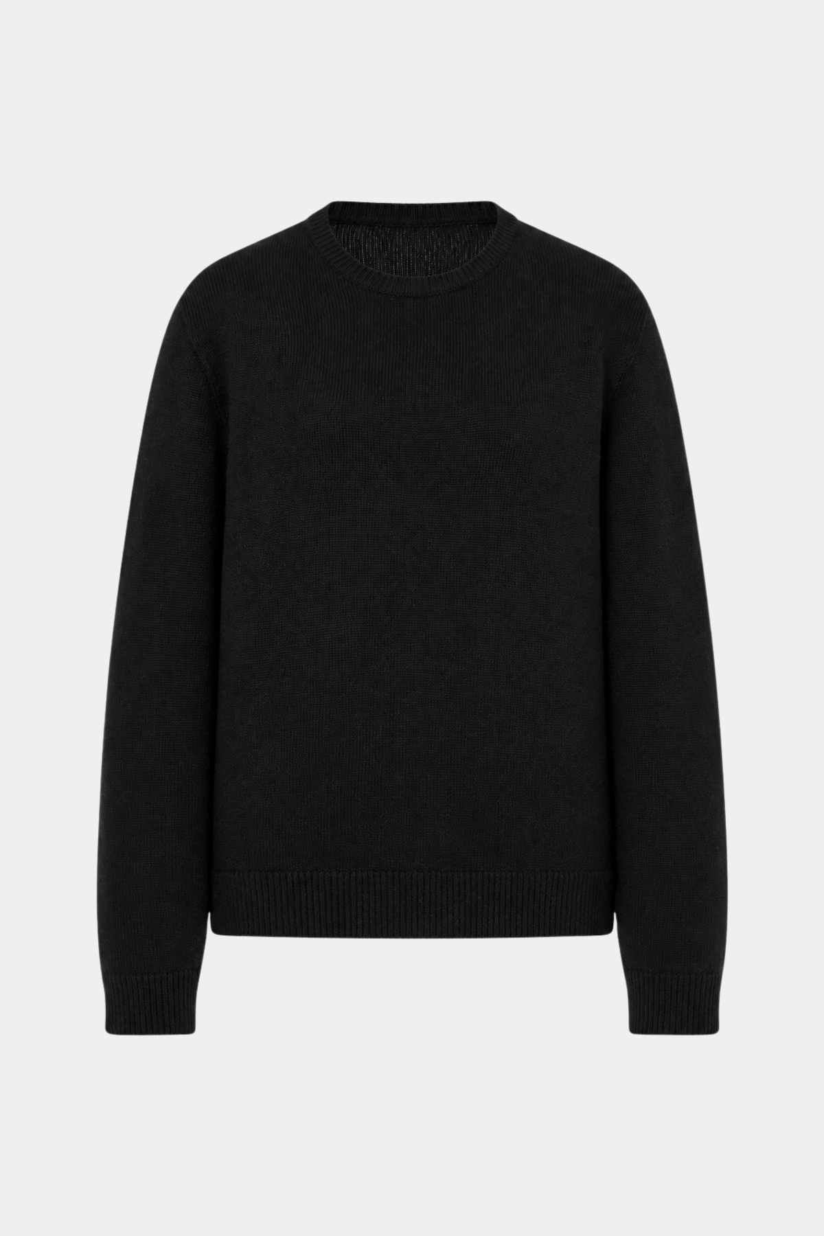 100% Wool Crewneck Sweater in Black