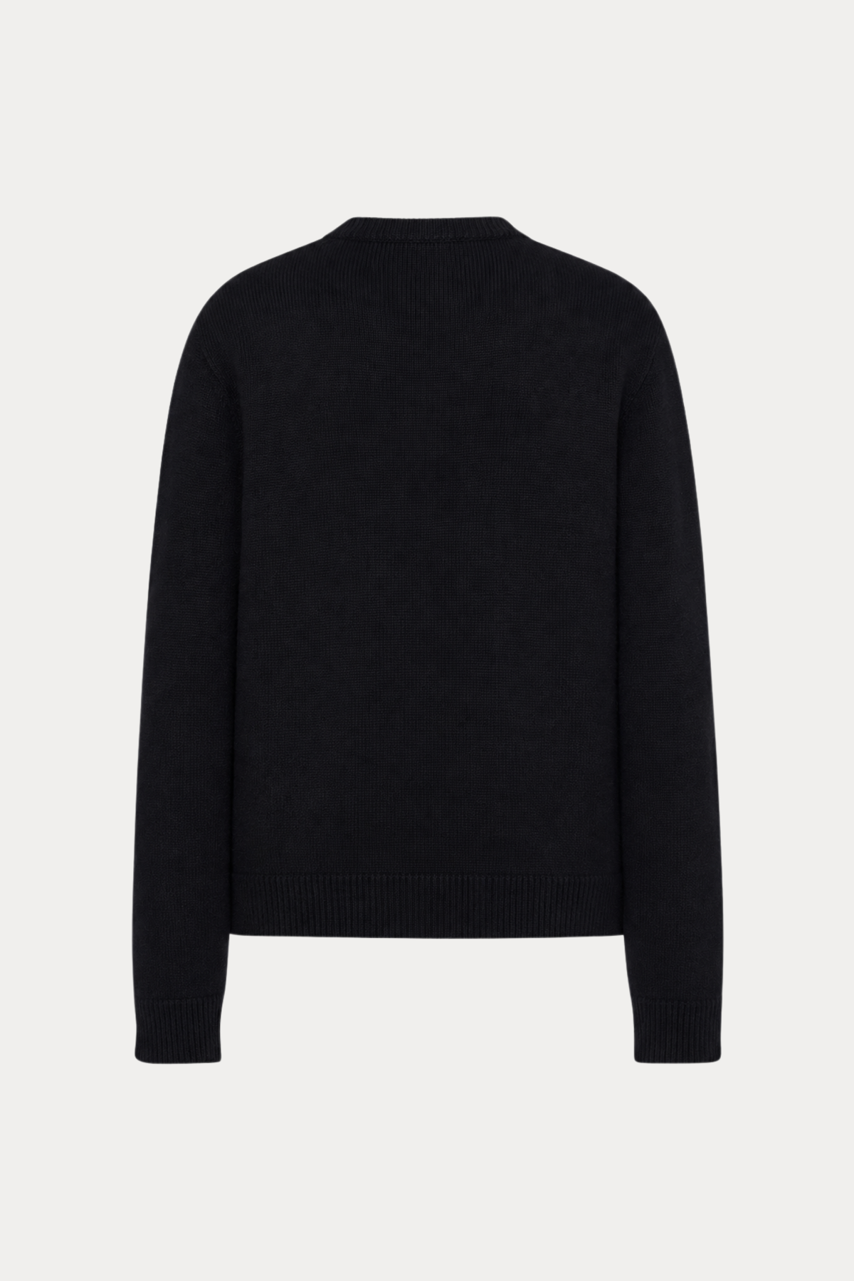 100% Wool Crewneck Sweater in Black