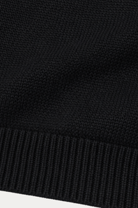 100% Wool Crewneck Sweater in Black