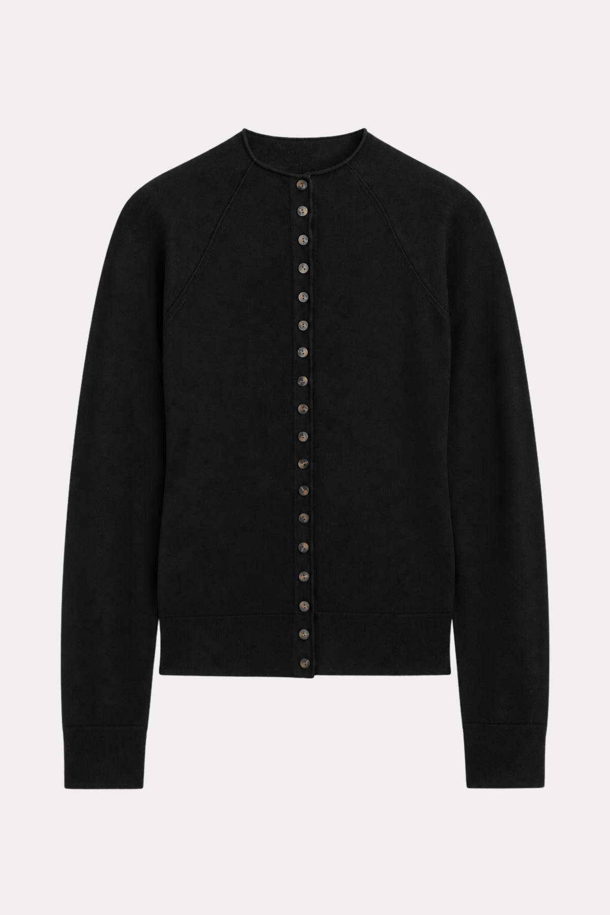 Funnel-Neck Cardigan in Black