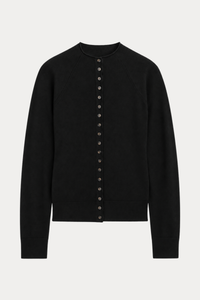 Funnel-Neck Cardigan in Black