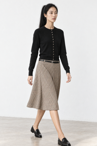 Funnel-Neck Cardigan in Black