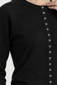 Funnel-Neck Cardigan in Black