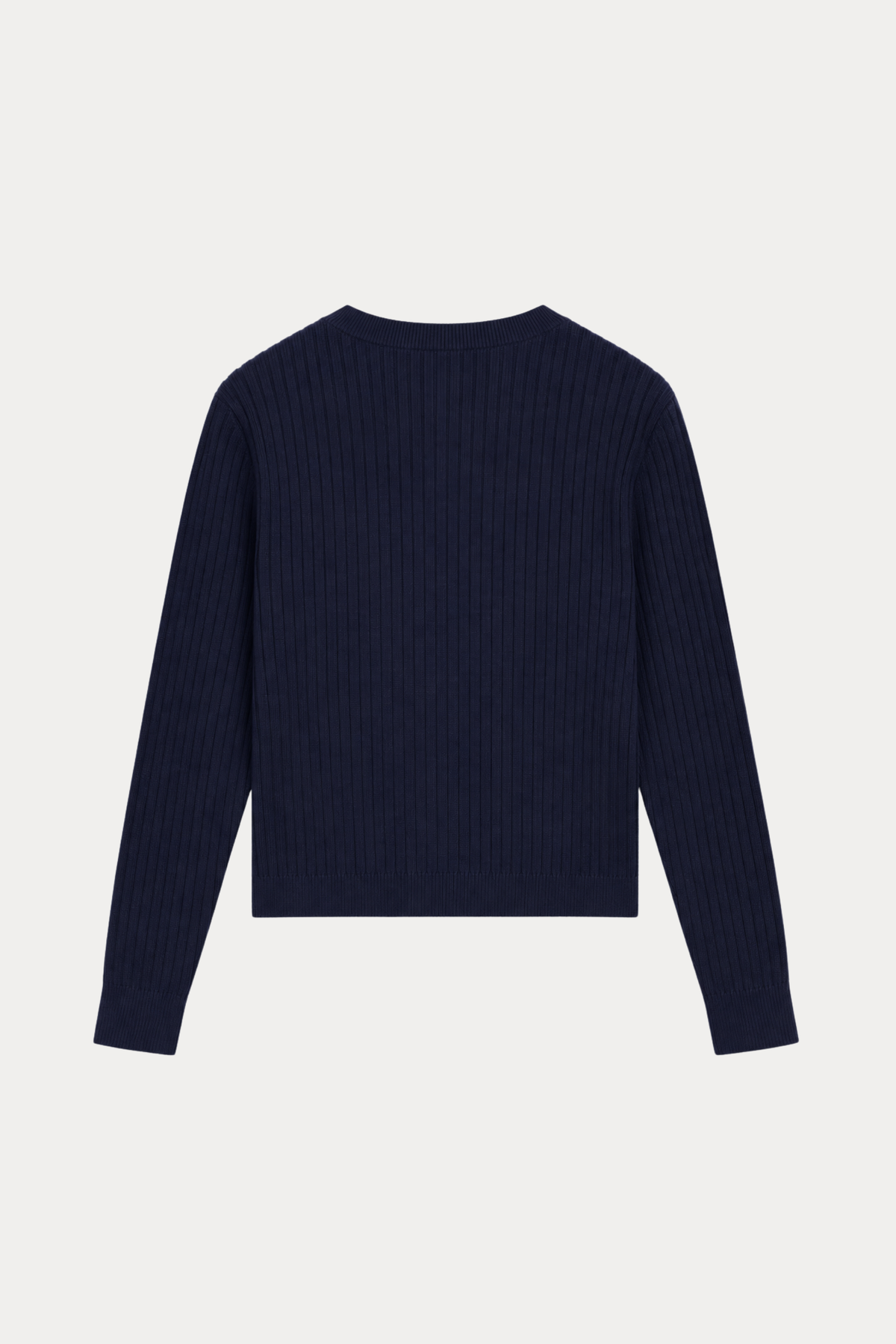 100% Cotton Braided Knit Cardigan in Navy