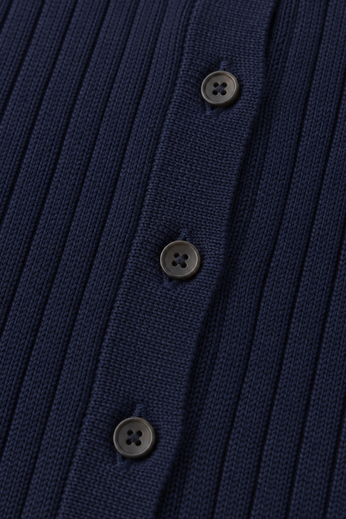 100% Cotton Braided Knit Cardigan in Navy