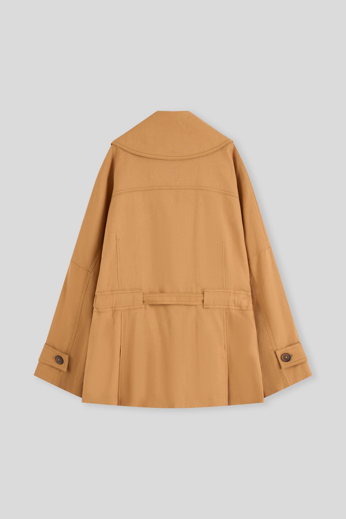 Linen-Blend Single Layer Trench Coat