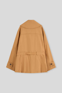 Linen-Blend Single Layer Trench Coat