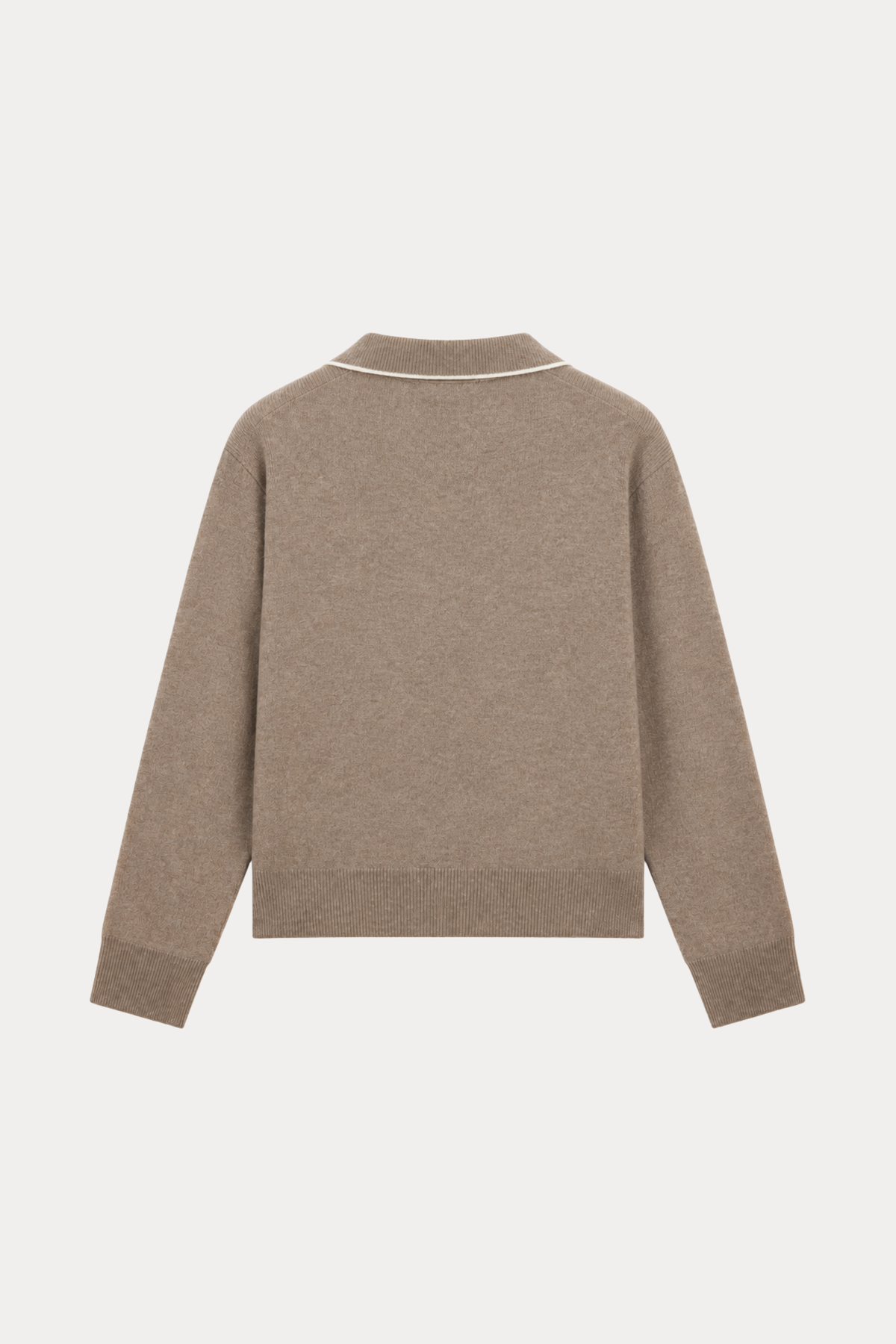 Wool-Blend Contrast-Trim Polo Sweater