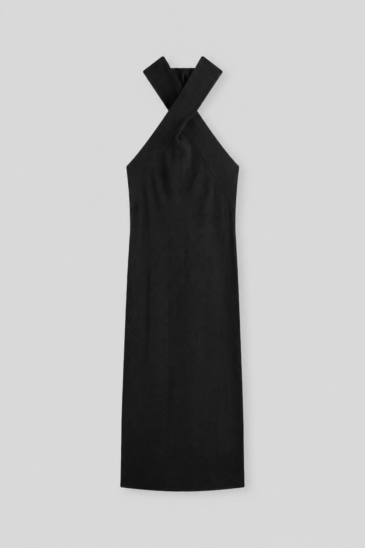 Cotton-Blend Twist Halter Maxi Dress