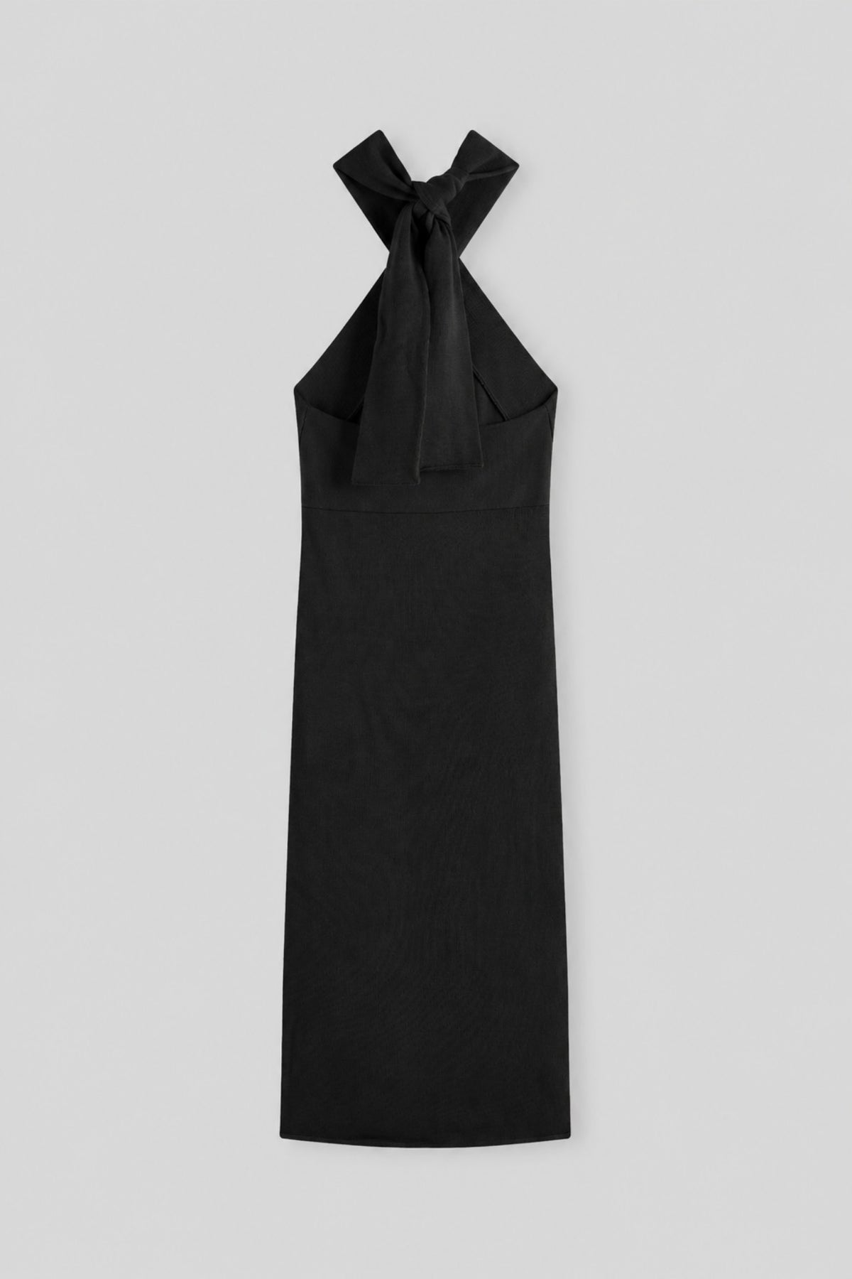 Cotton-Blend Twist Halter Maxi Dress
