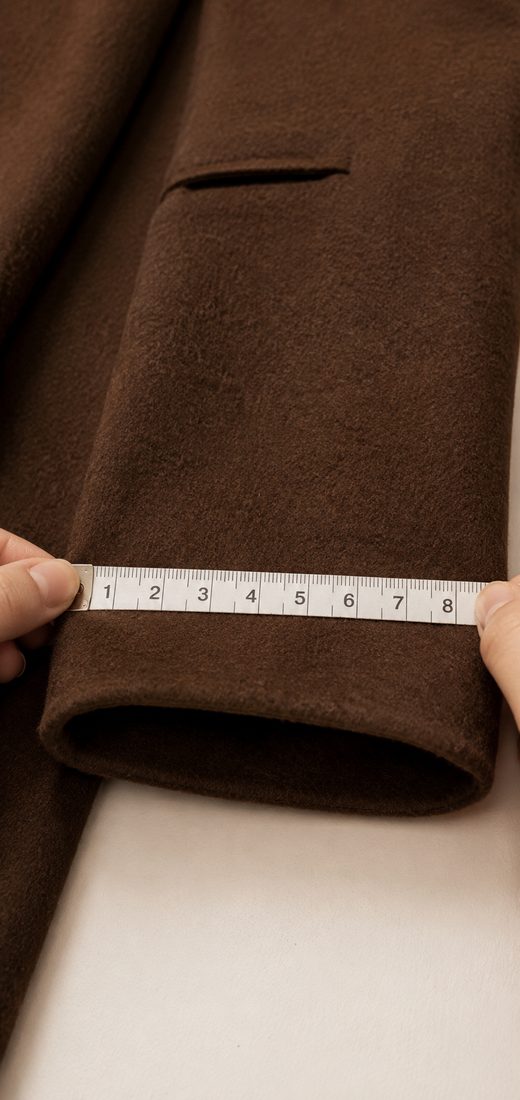 Measuring finished coat sleeve